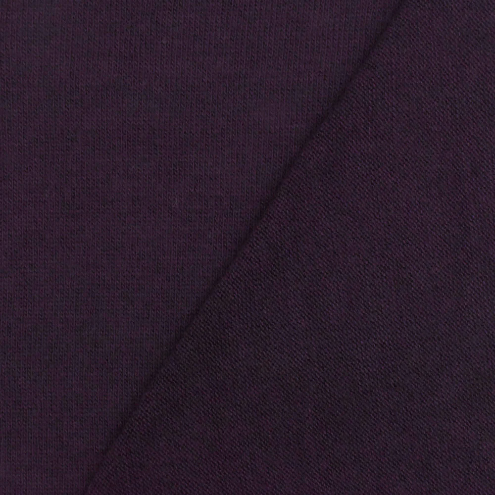 Purple Solid Stretch Cotton-Wool Jersey Knit Fabric - Image 4