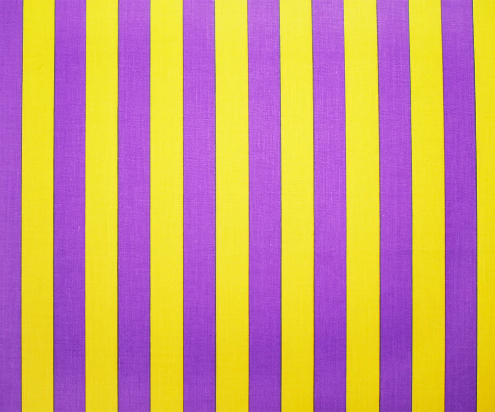 Purple-Yellow Cotton-Poly Japanese Vertical Stripe Printed Woven Fabric - Image 4