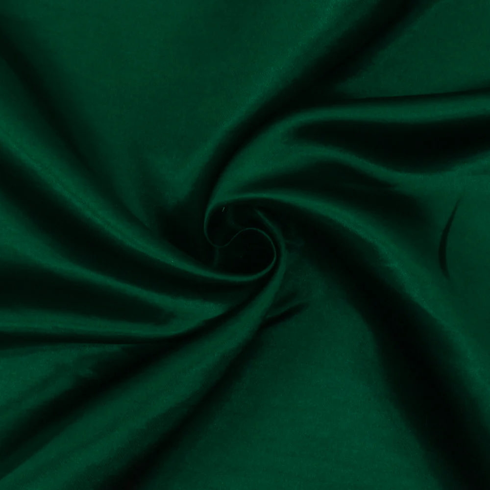 Queen Green Solid Poly Antique Satin Woven Fabric