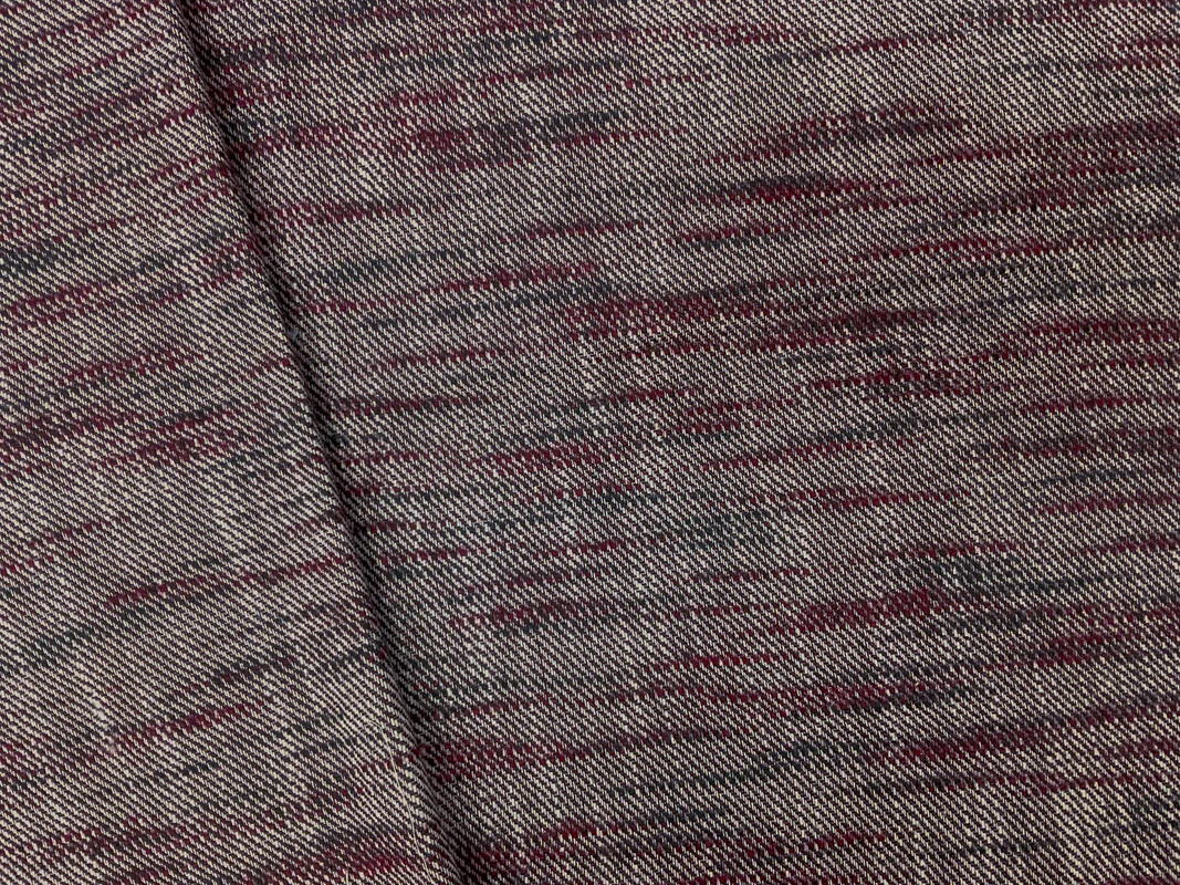 Red-Black-White Cotton Slub Twill Jacketing Woven Fabric - Image 2