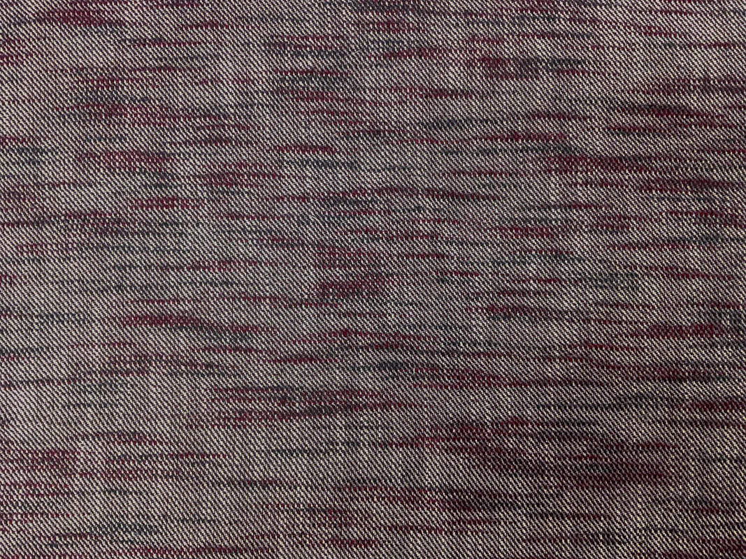 Red-Black-White Cotton Slub Twill Jacketing Woven Fabric - Image 3