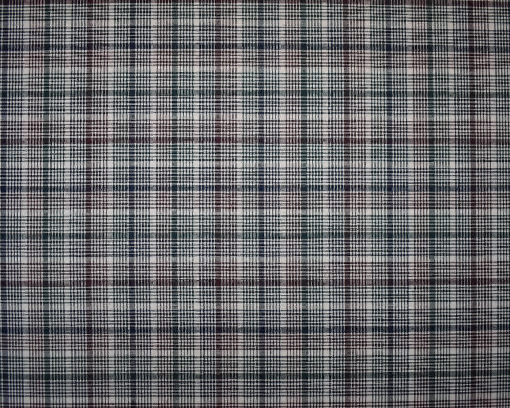 Red-Green-Multi Poly-Wool Japanese Plaid Woven Shirting Fabric - Image 4
