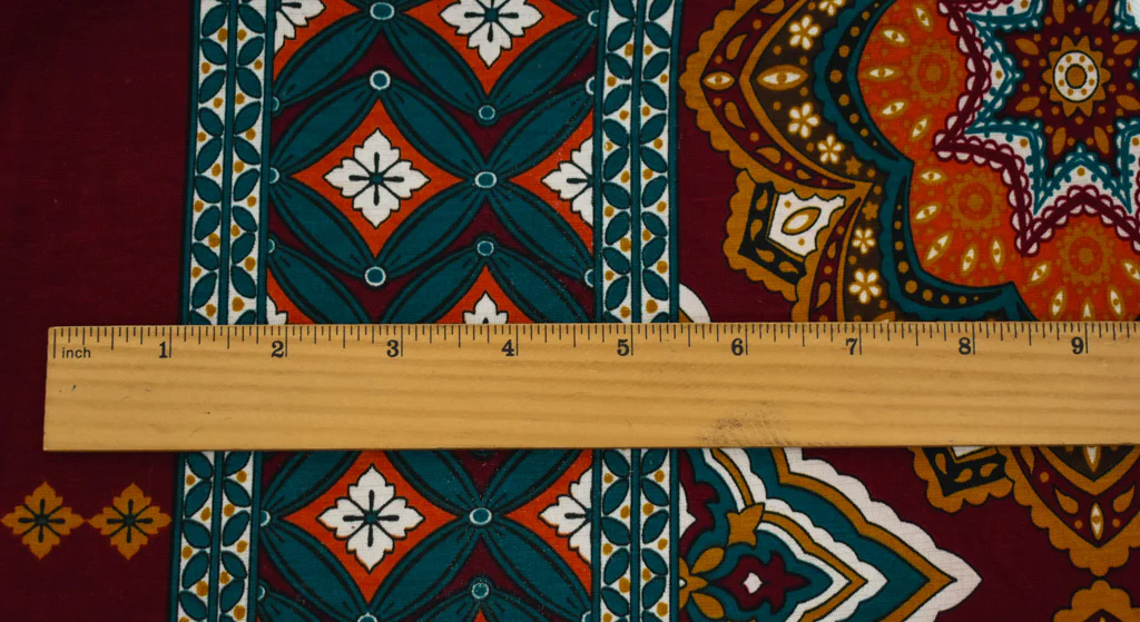 Red-Multi Poly Spandex Moroccan Border Print ITY Jersey Knit Fabric - Image 2