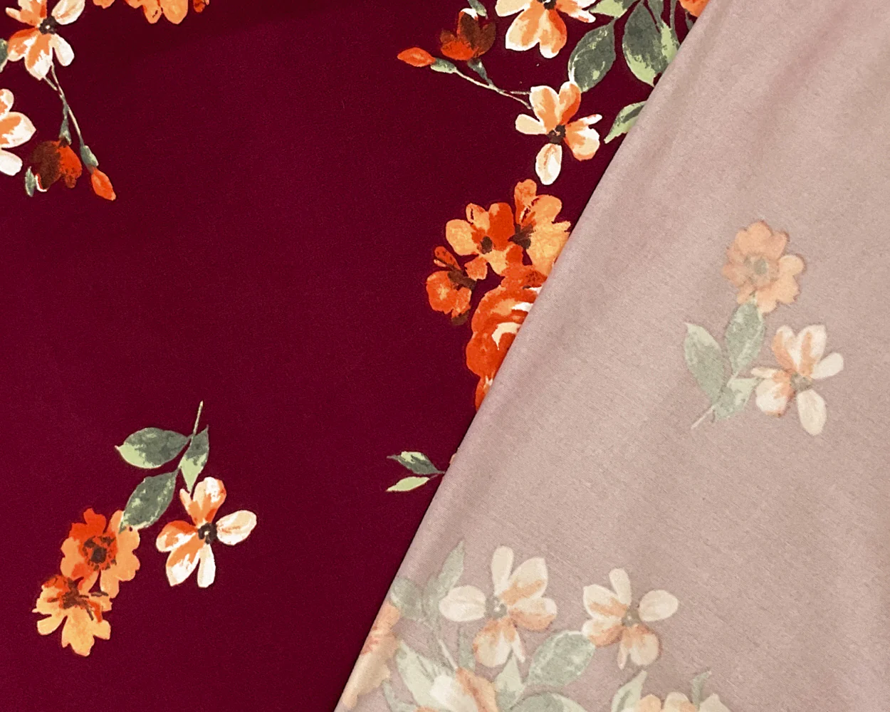 Red-Multi Poly Spandex Stretch Floral Print DB Jersey Knit Fabric - Image 2