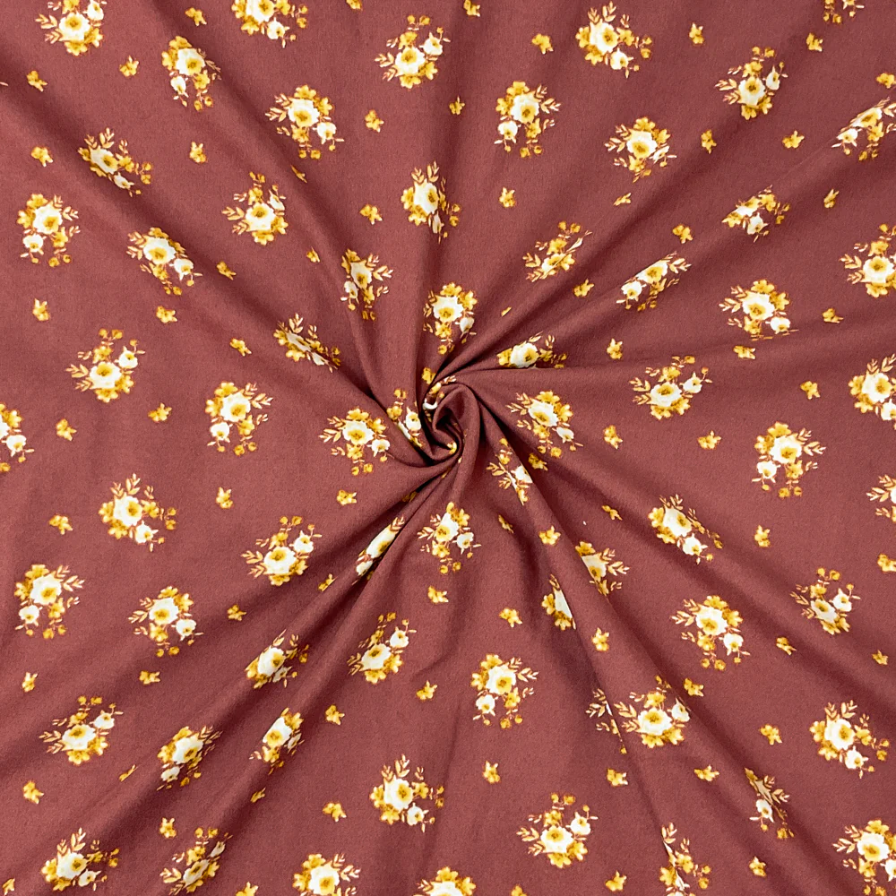 Red-Multi Poly Spandex Stretch Floral Print DB Jersey Knit Fabric