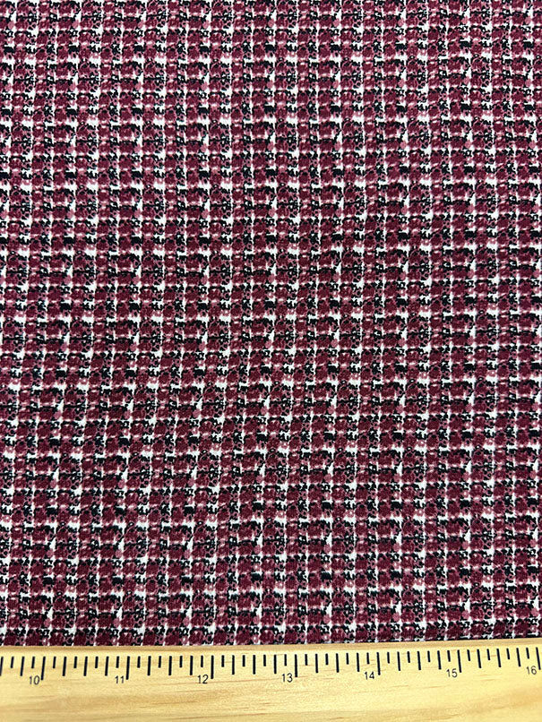 Red Multi Print Poly Peachskin Fabric - Image 3