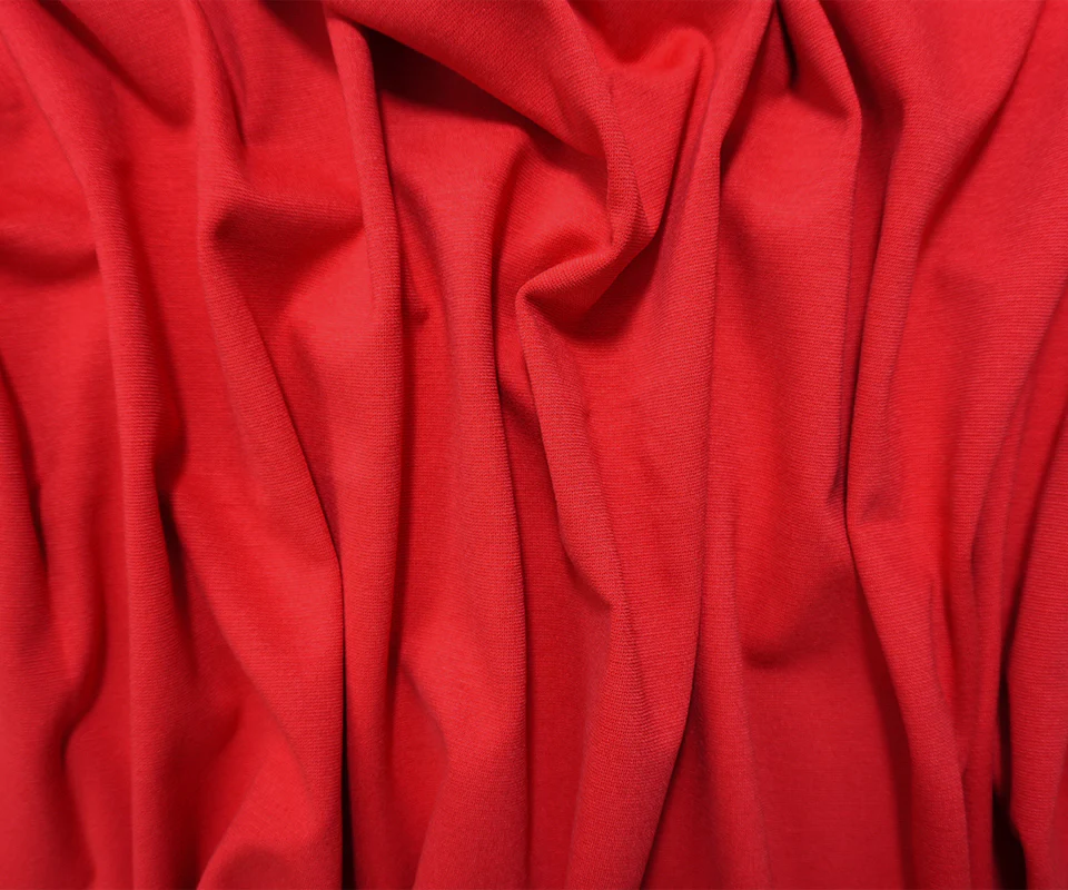 Red Nylon Blend Stretch Solid Ponte De Roma Double Knit Fabric - Image 3