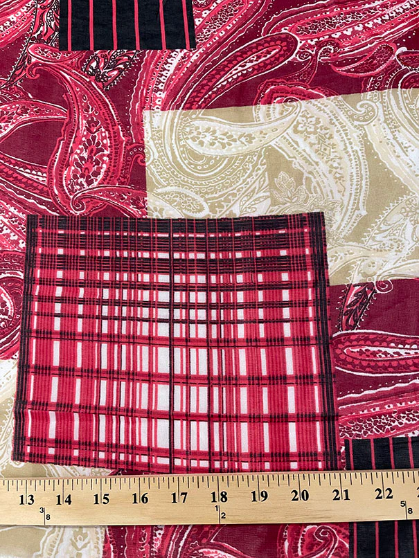 Red Patchwork Print Chiffon Fabric - Image 2