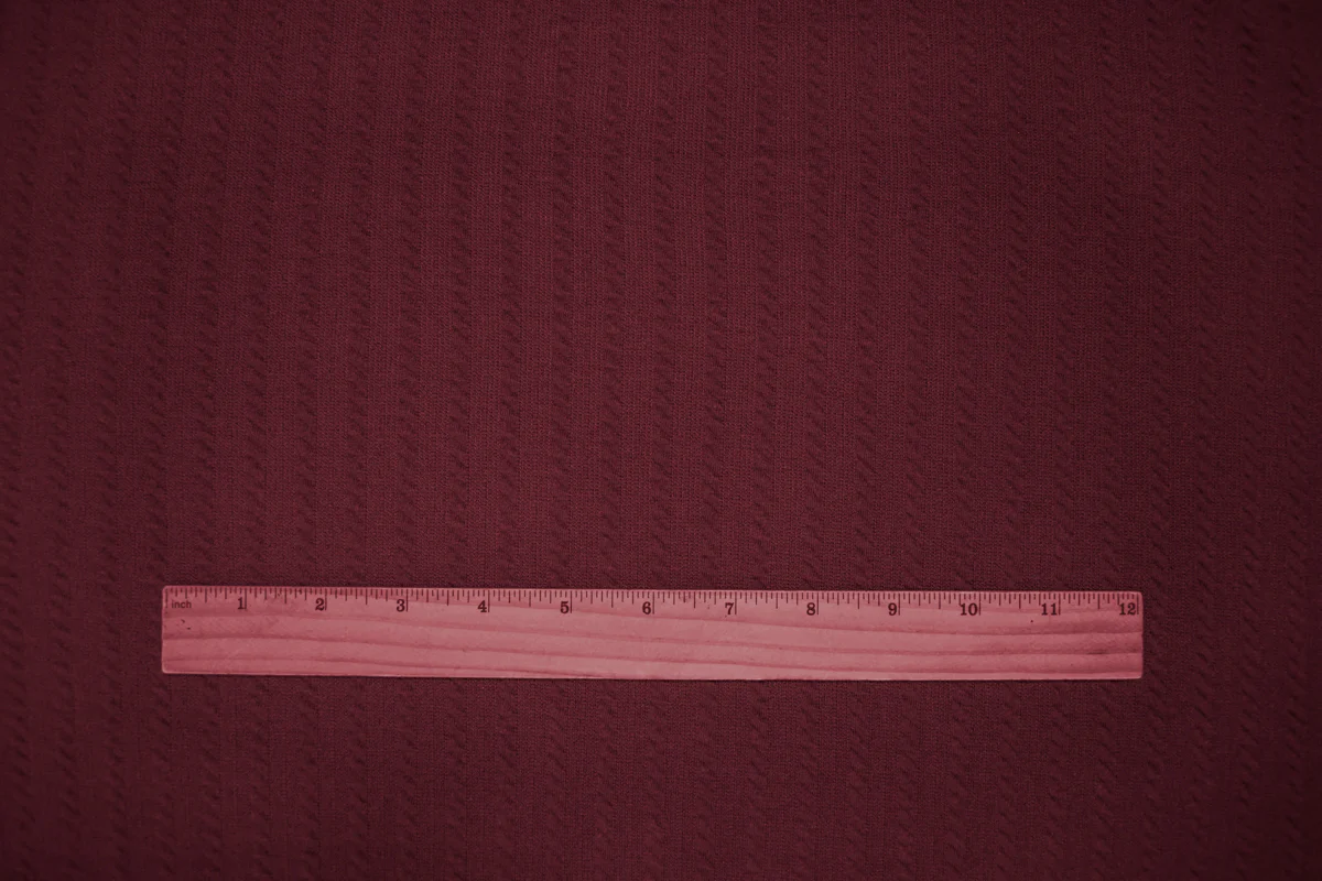 Red Poly Spandex Stretch Cable Texture Knit Fabric - Image 4