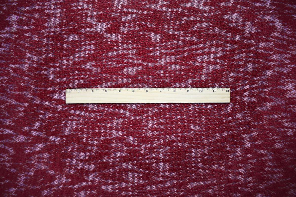 Red Poly Spandex Stretch Texture Slub Sweater Knit Fabric - Image 4