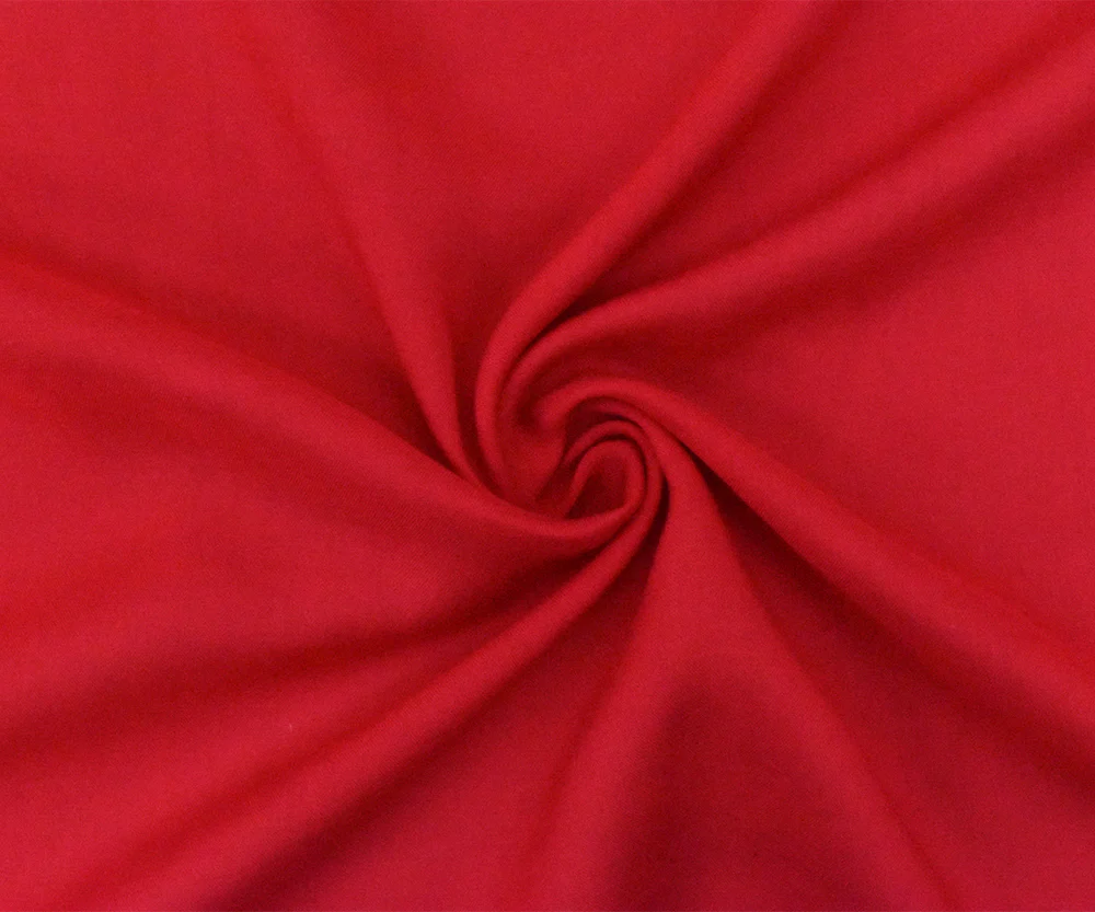 Red Rayon Challis Solid Woven Fabric - Image 3