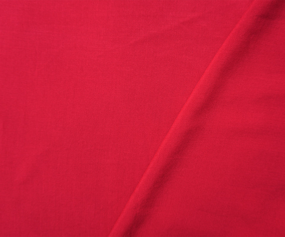 Red Rayon Solid Challis Woven Fabric - Image 2