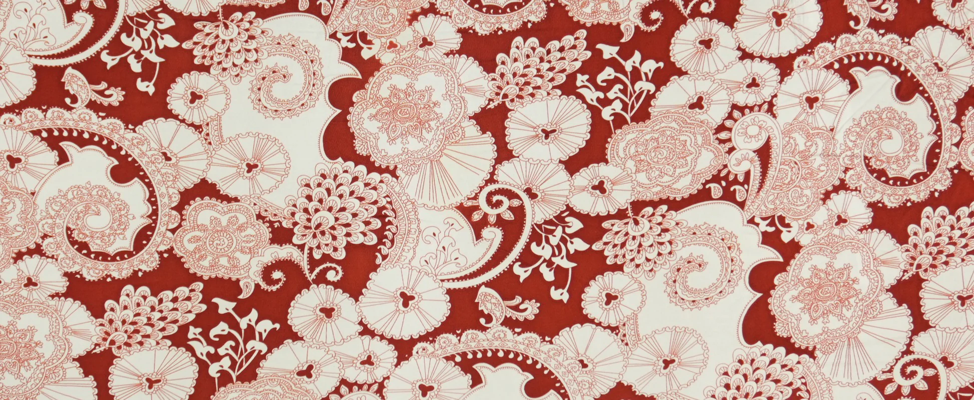 Red Silk Floral Printed Interlock Knit Fabric - Image 2