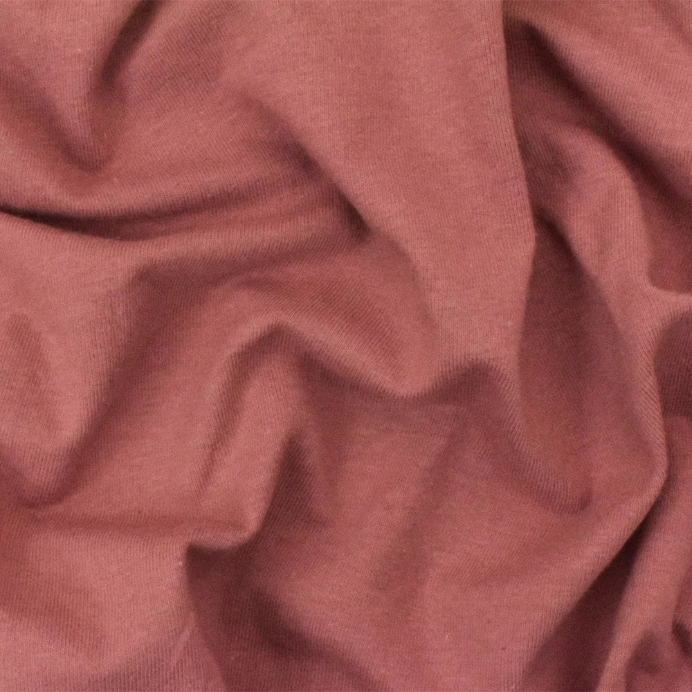 Red Solid Stretch Cotton Spandex Jersey Knit Fabric - Image 2