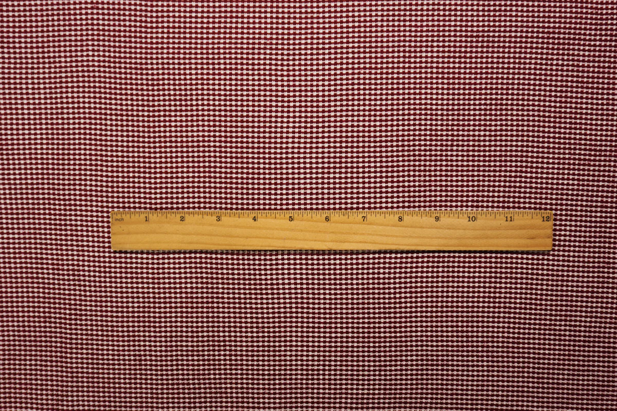 Red-White Poly Blend Stretch Texture Double Knit Fabric - Image 4