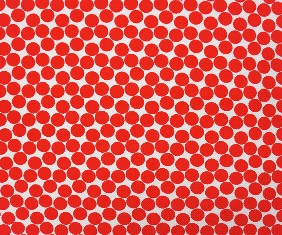 Red-White Poly Dot Print Liverpool Double Knit Fabric - Image 3