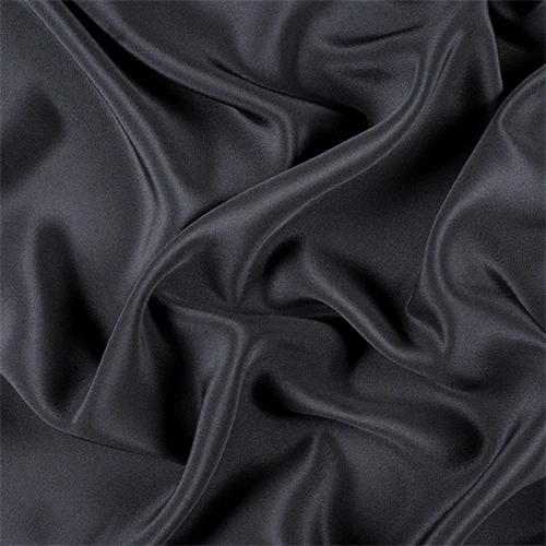 Runway Silks Black 4 Ply Silk Crepe Fabric - Reorderable