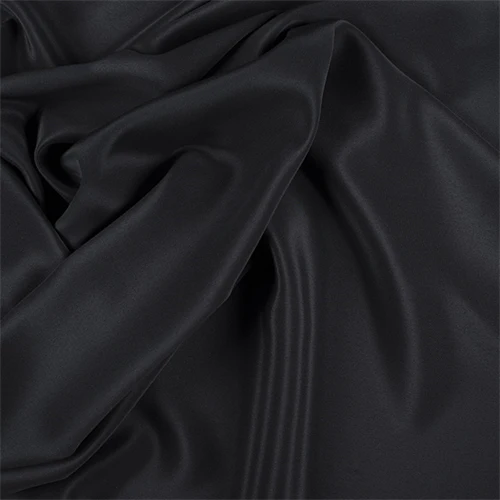 Runway Silks Black Silk Crepe de Chine Fabric - Reorderable