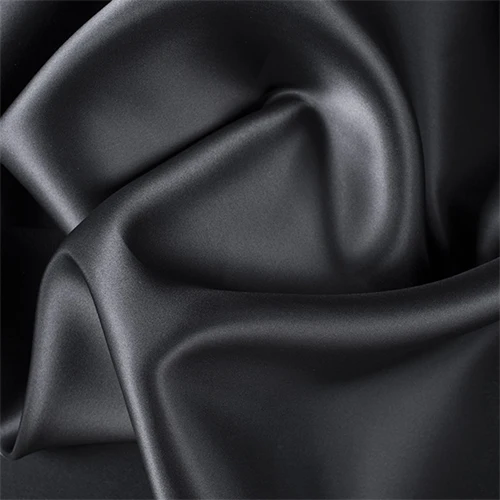 Runway Silks Black Silk Satin Organza Fabric - Reorderable