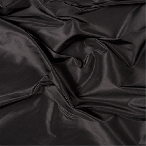 Runway Silks Black Silk Taffeta Fabric - Reorderable