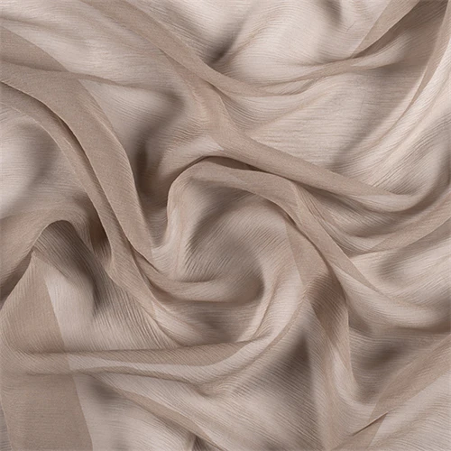Runway Silks Bronze Crinkled Silk Chiffon Fabric - Reorderable