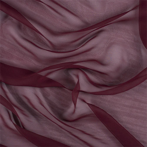 Runway Silks Burgundy Wide Silk Chiffon Fabric - Reorderable