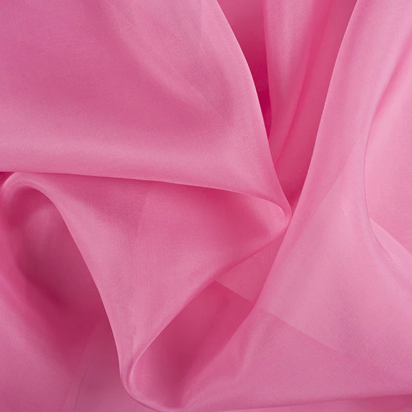 Runway Silks Carnation Pink Silk Organza Fabric - Reorderable