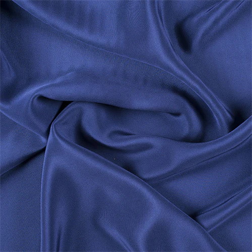 Runway Silks Dark Blue 4 Ply Silk Crepe Fabric - Reorderable