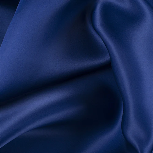 Runway Silks Dark Blue Silk Satin Organza Fabric - Reorderable