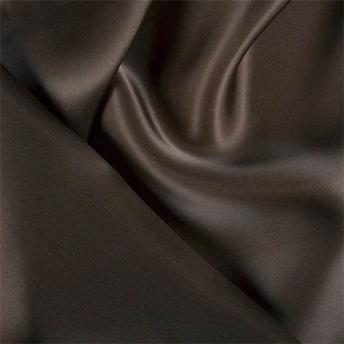 Runway Silks Dark Brown Silk Satin Organza Fabric - Reorderable