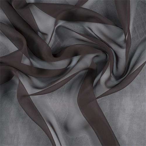 Runway Silks Dark Brown Wide Silk Chiffon Fabric - Reorderable