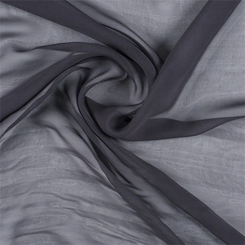 Runway Silks Dark Gray Silk Chiffon Fabric - Reorderable