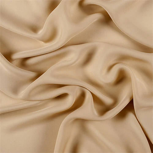 Runway Silks Golden Tan Silk Double Georgette Fabric - Reorderable