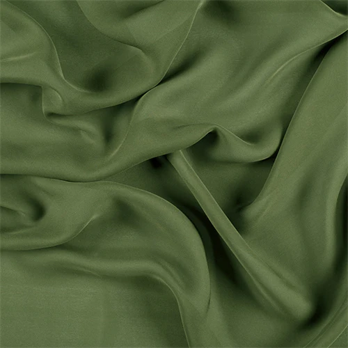 Runway Silks Grass Green Silk Double Georgette Fabric - Reorderable