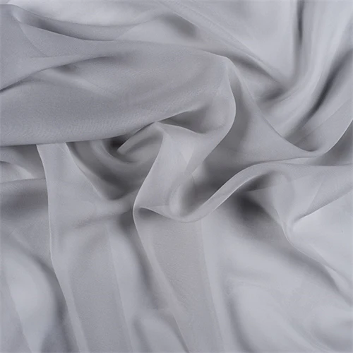 Runway Silks Light Gray Silk Chiffon Fabric - Reorderable