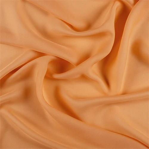 Runway Silks Light Orange Silk Double Georgette Fabric - Reorderable