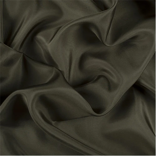 Runway Silks Moss Green Silk Crepe de Chine Fabric - Reorderable