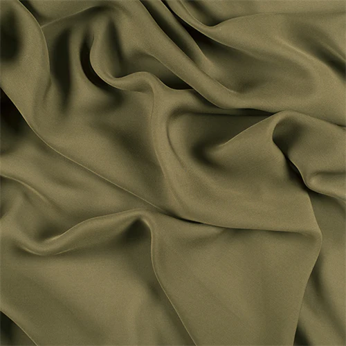 Runway Silks Moss Green Silk Double Georgette Fabric - Reorderable
