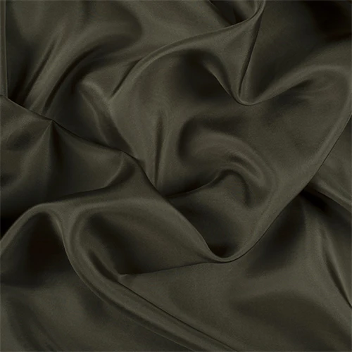 Runway Silks Moss Green Silk Habotai Fabric - Reorderable