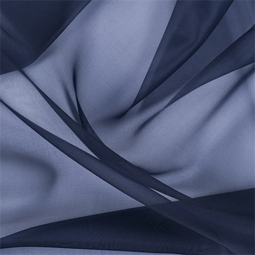 Runway Silks Navy Blue Silk Organza Fabric - Reorderable