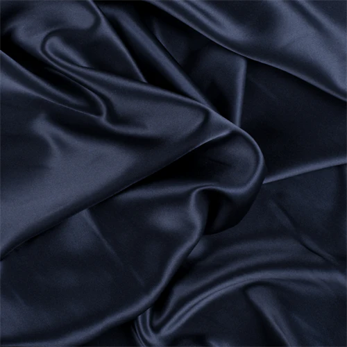 Runway Silks Navy Blue Stretch Silk Charmeuse Fabric - Reorderable