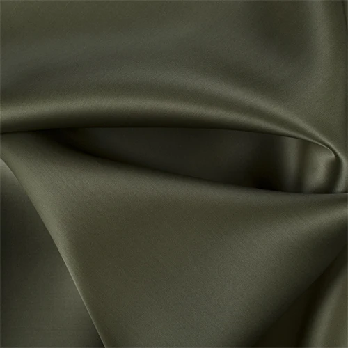 Runway Silks Olive Green Silk Satin Organza Fabric - Reorderable