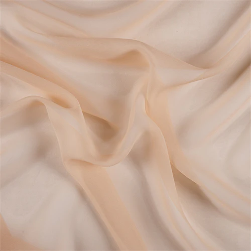 Runway Silks Peach Silk Chiffon Fabric - Reorderable
