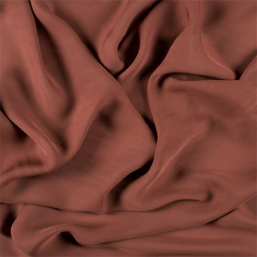 Runway Silks Rust Silk Double Georgette Fabric - Reorderable