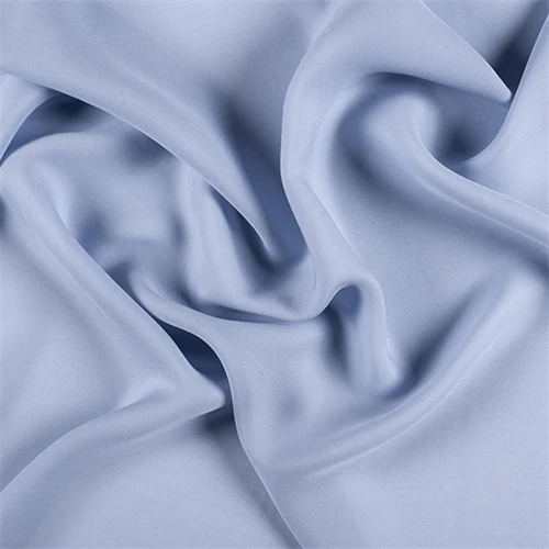 Runway Silks Steel Blue Silk Double Georgette Fabric - Reorderable