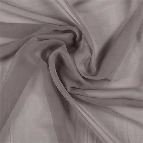 Runway Silks Taupe Silk Chiffon Fabric - Reorderable