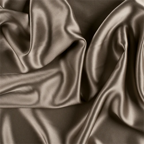 Runway Silks Taupe Stretch Silk Charmeuse Fabric - Reorderable