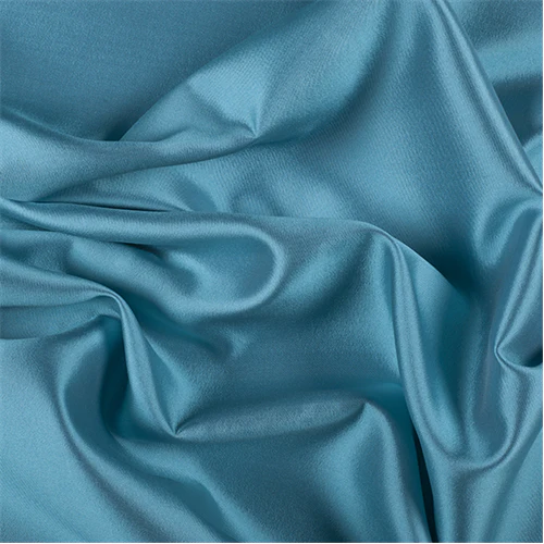 Runway Silks Turquoise Silk/Wool Gab Fabric - Reorderable