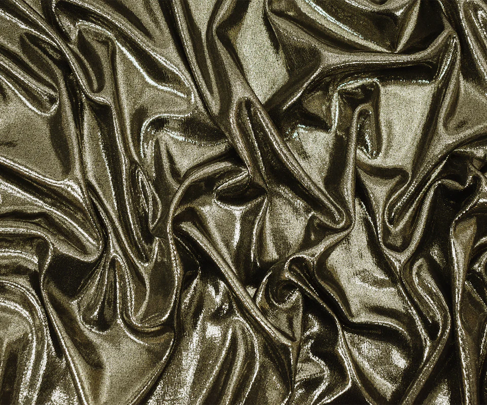 Silver Famous Designer Poly Spandex Liquid Foil Slinky Knit Fabric - Image 3