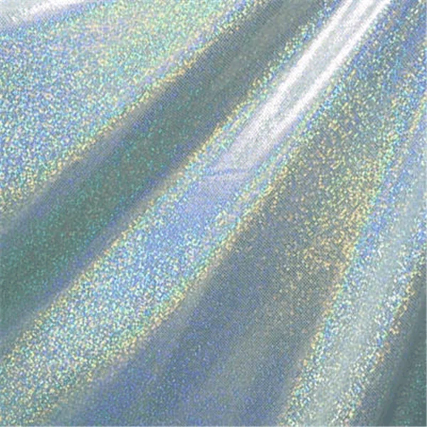 Silver/Lt Blue Hologram Mini Dot Bolt Fabric